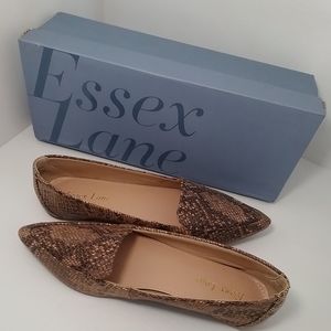 Essex Lane Tan Multi Fashion Snake Flat Loafers NEW IN BOX